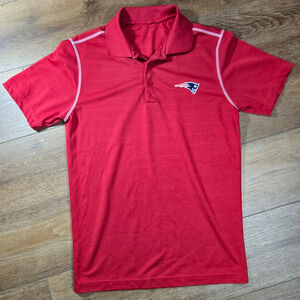 New England Patriots Polo Men’s Small Red Antigua NFL Football Shirt Team Sports